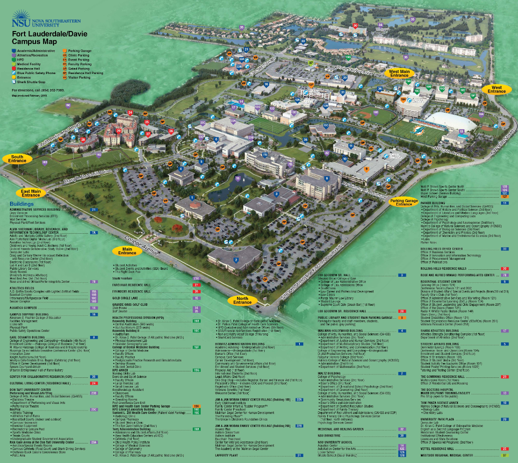 Nova Southeastern University Campus Map China Map Tourist Destinations