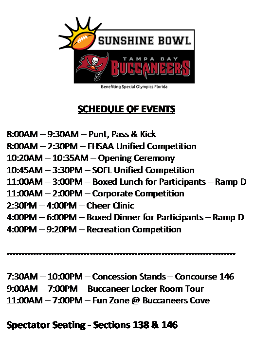 Sunshine Bowl 2022 Schedule of Events