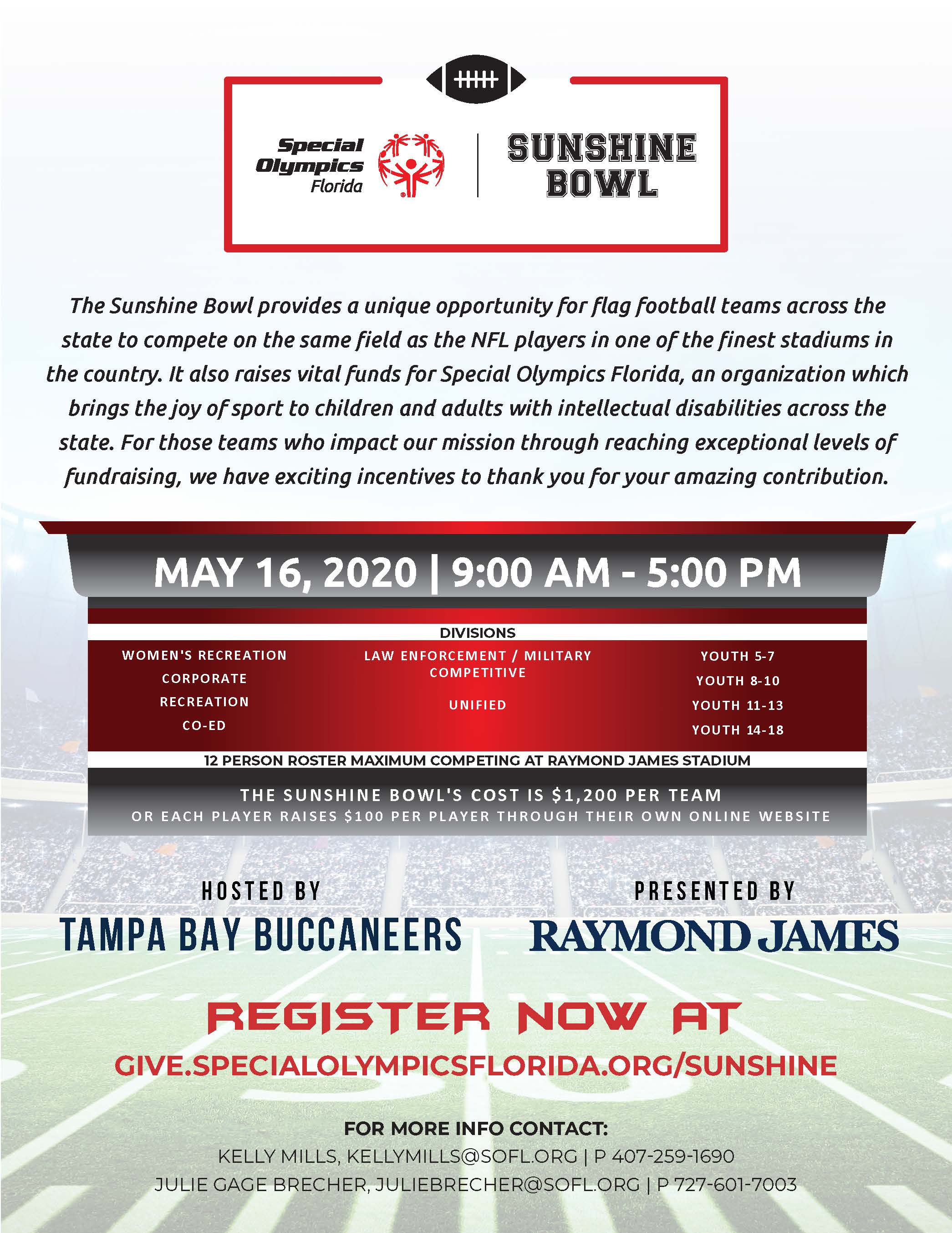 2020 Tampa Bay Buccaneers Sunshine Bowl Special Olympics Florida