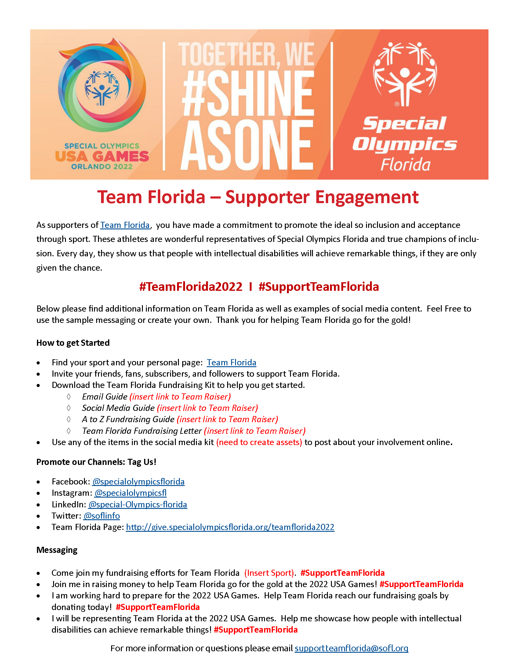 USA Games 2022 - Team Florida Supporter Guide